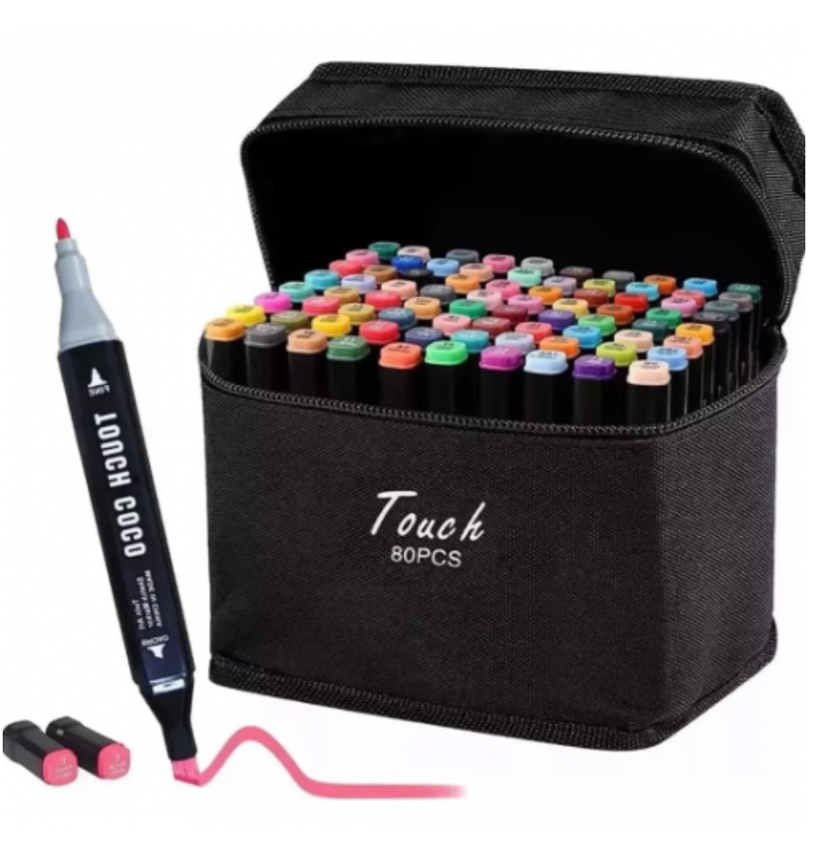 Set de 80 Marcadores Profesionales de Doble Punta